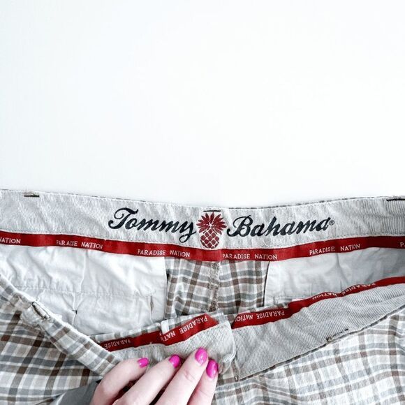 Tommy Bahama Mens Casual Shorts Plaid Brown Paradise Nation Size 38 - Picture 4 of 10